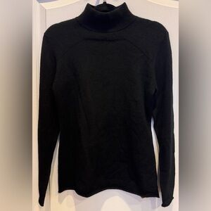 KOKUN 100% Cashmere Cutout Back Turtleneck Black M
